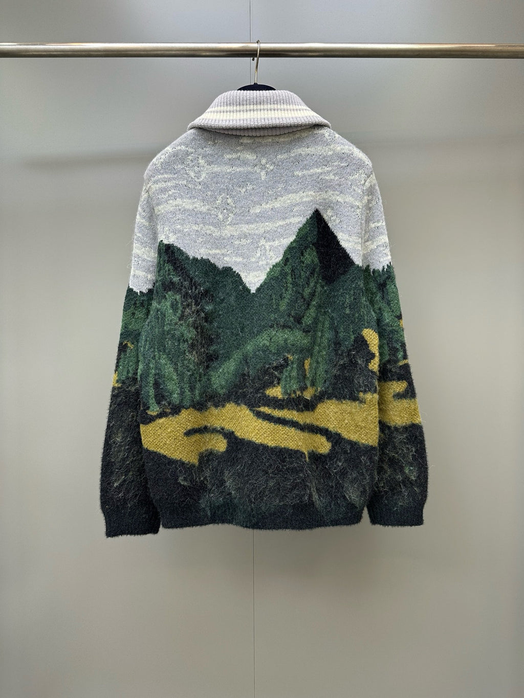 Falection FW26 Jacquard Zippered Turtleneck Cardigan