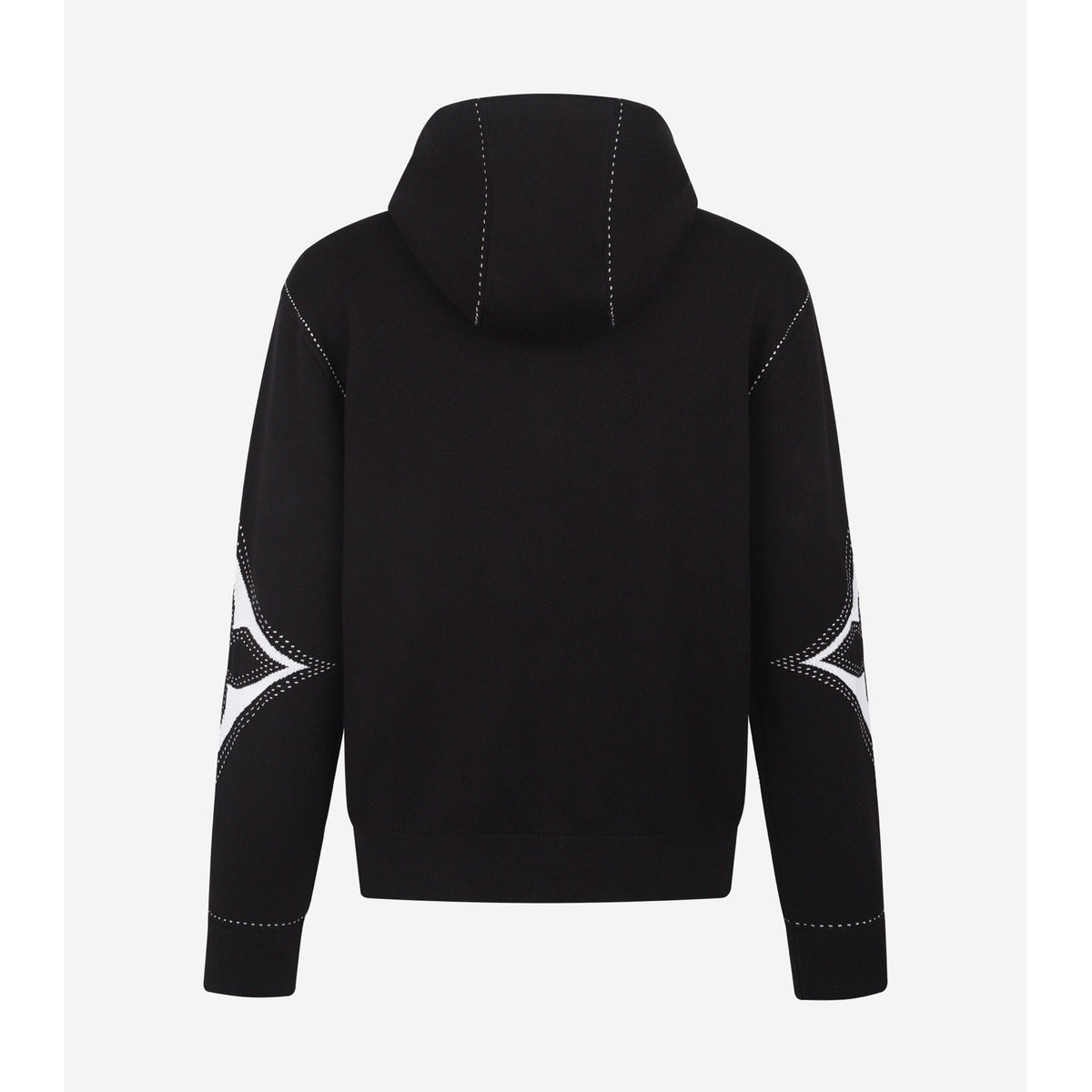 Falection FW26 Graphic Intarsia Zipped Cotton Hoodie in 2 Colors