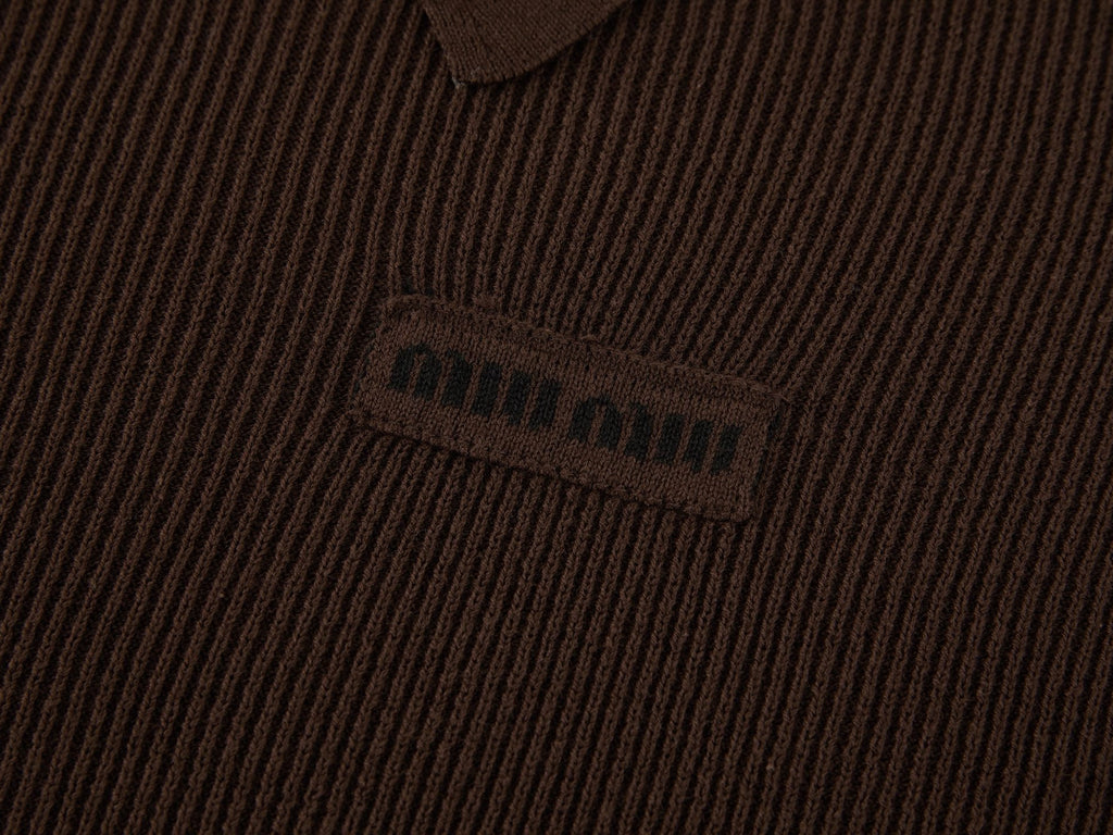 Falection FW26 Wool Polo Shirt in Brown