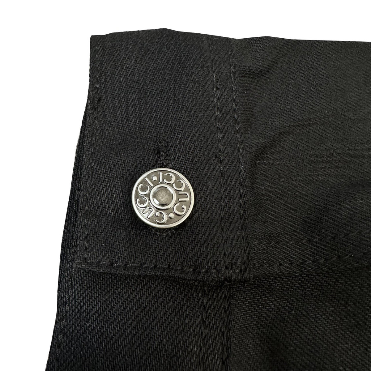 Falection FW26 Cotton Denim Jacket with Horsebit in Black