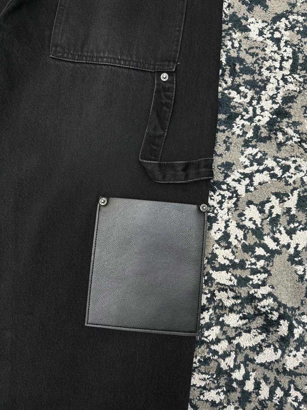 Falection FW26 Leather Patch Straight Leg Jeans in 2 Colors
