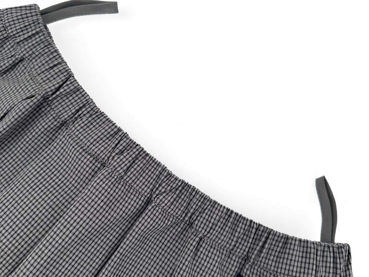 Falection FW26 Grey Checked Pleated Miniskirt