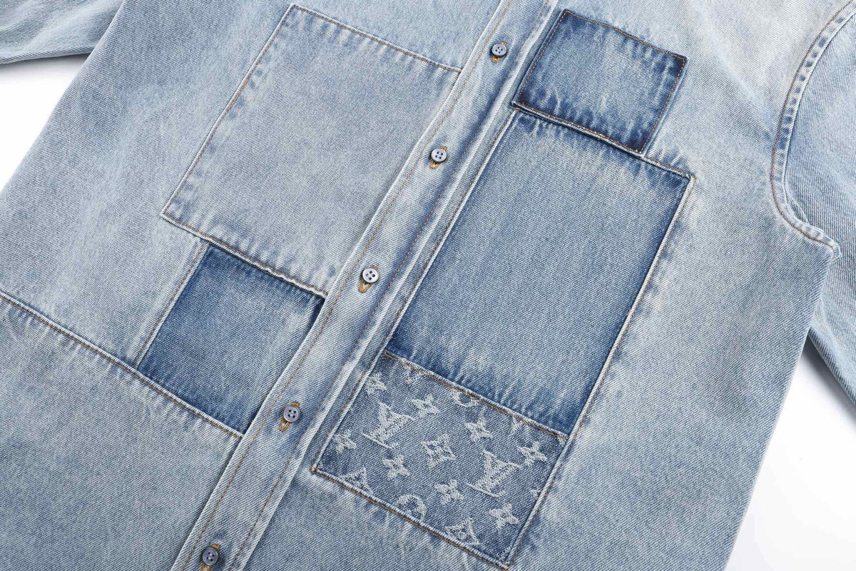 Falection FW26 Signature Patchwork Denim Longsleeve Shirt