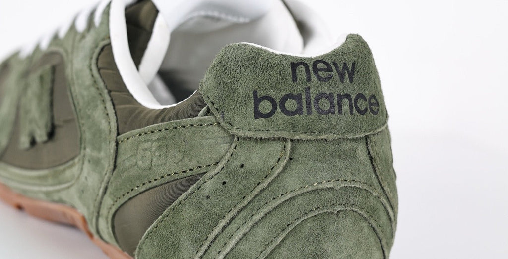 Falection NB x MIU SS26 530 SL Technical Fabric and Suede Sneaker in Olive
