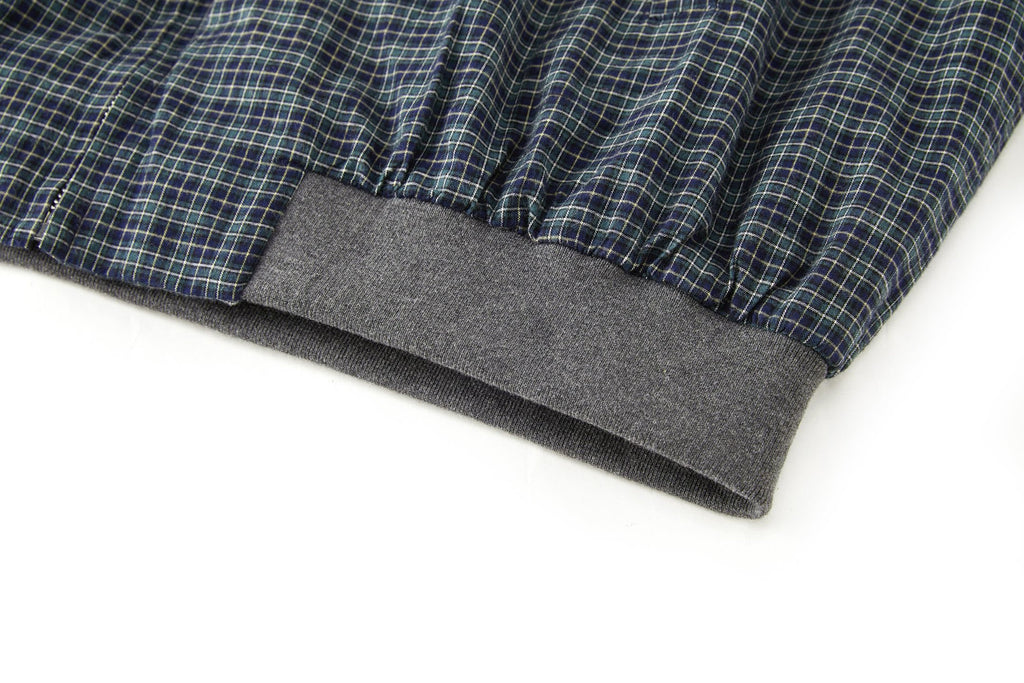 Falection FW26 Blue/Bottle Checked Flannel Blouson Jacket
