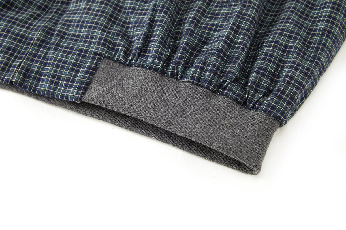 Falection FW26 Blue/Bottle Checked Flannel Blouson Jacket