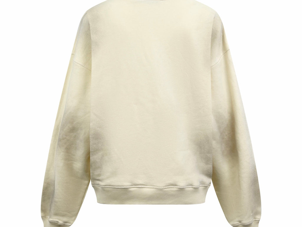 Falection FW26 Distressed Logo Fleece Sweatshirt in Cream