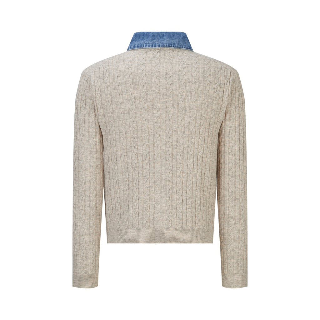 Falection FW26 Chambray Collar Cardigan