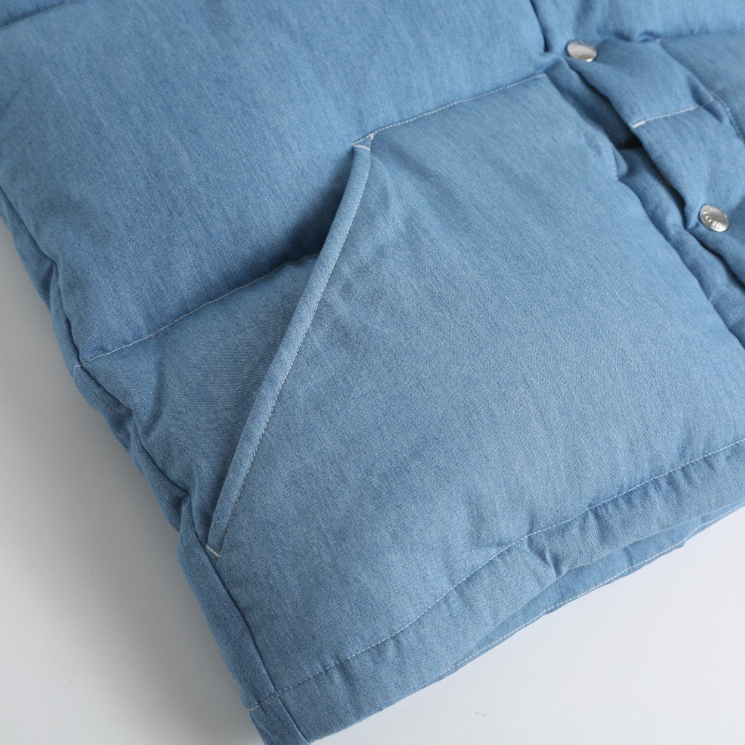 Falection FW26 Ervironal Denim Down Vest in 3 Colors
