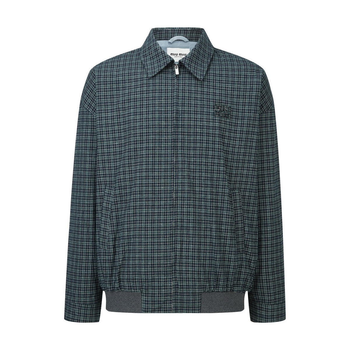 Falection FW26 Blue/Bottle Checked Flannel Blouson Jacket