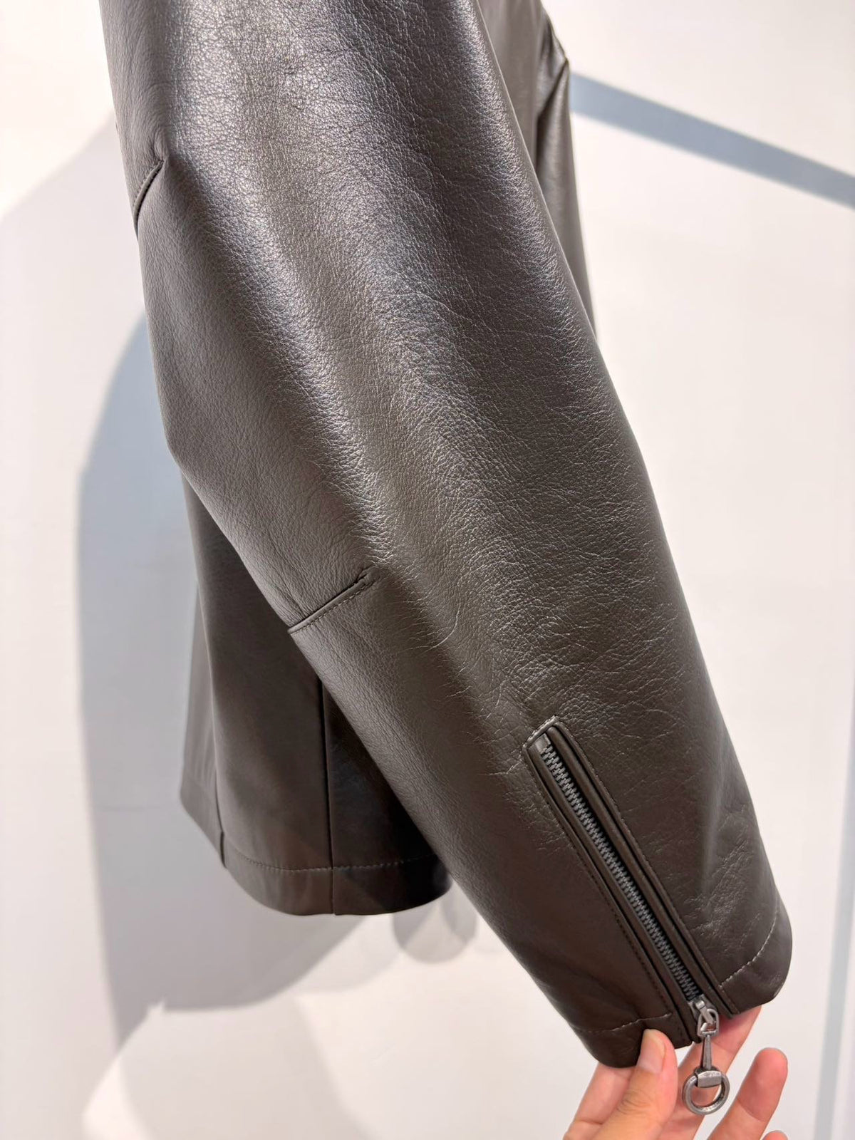 Falection FW26 Treated Bull Leather Jacket