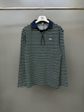 Falection FW26 Navy Stripe Toggle Polo Shirt
