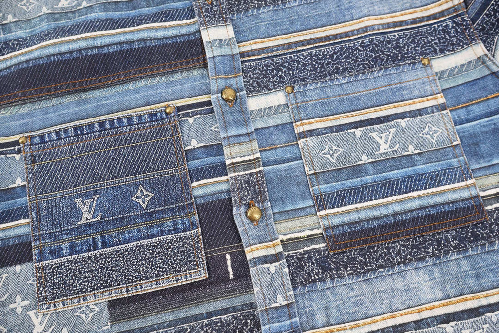 Falection SS27 Patchwork Monogram Denim Shirt