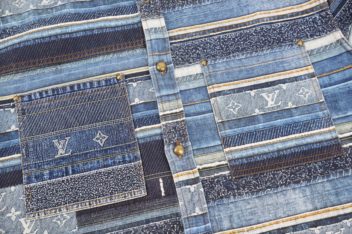 Falection SS27 Patchwork Monogram Denim Shirt