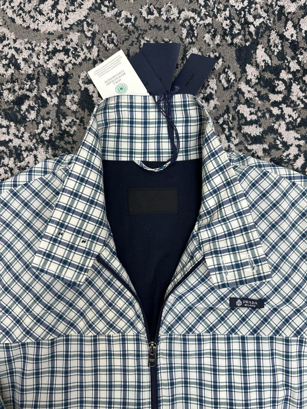 Falection FW26 Checked Chambray Blouson Jacket