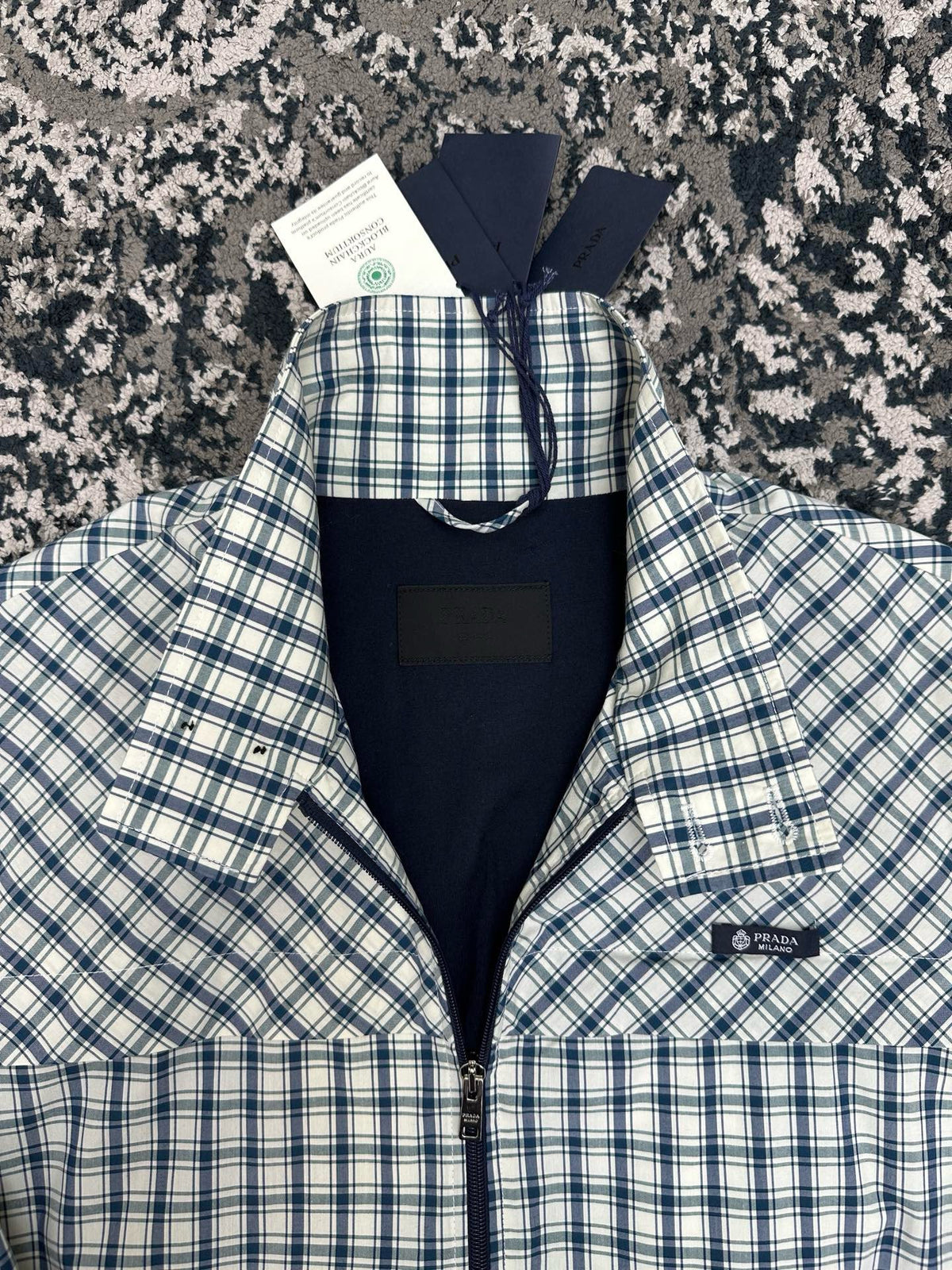 Falection FW26 Checked Chambray Blouson Jacket