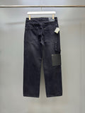Falection FW26 Leather Patch Straight Leg Jeans in 2 Colors