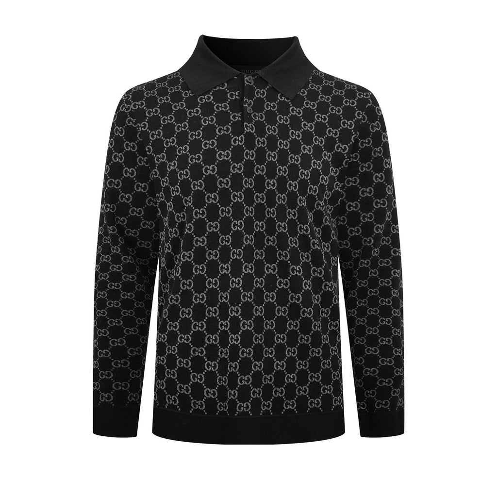 Falection FW26 GG Jacquard Longsleeve Polo Shirt