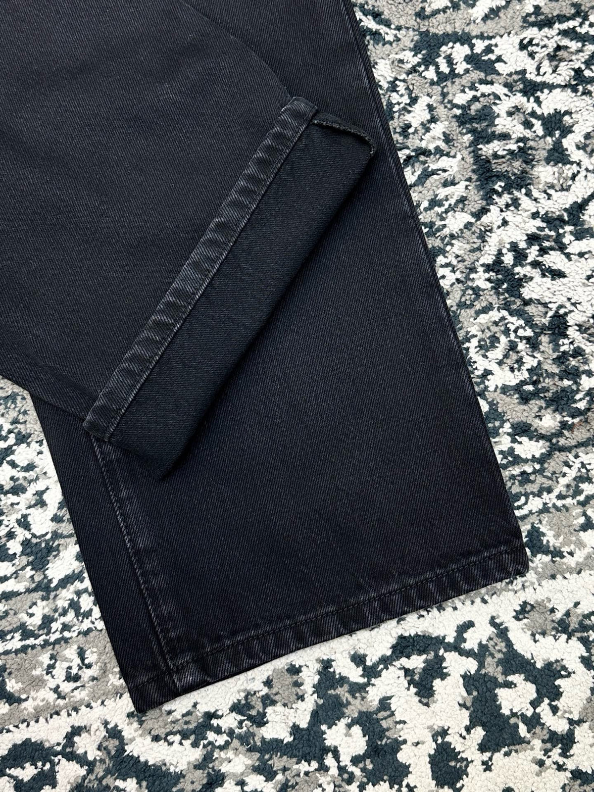 Falection FW26 Leather Patch Straight Leg Jeans in 2 Colors