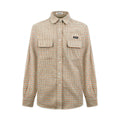 Falection FW26 Checked Cotton Shirt in Beige
