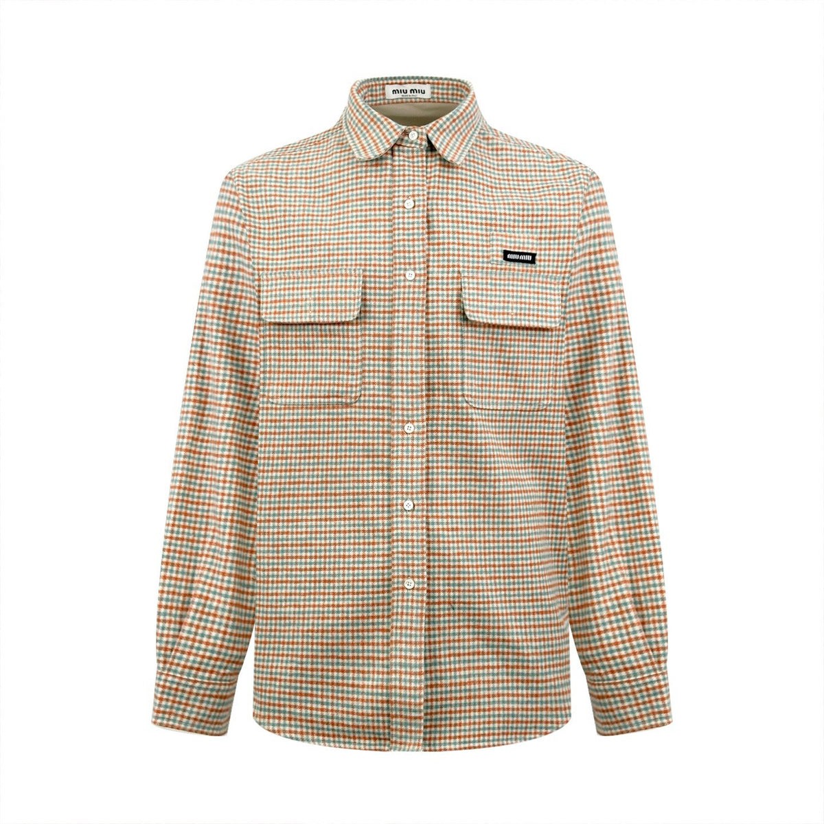 Falection FW26 Checked Cotton Shirt in Beige