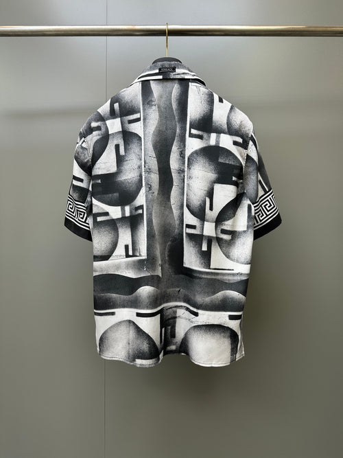 Falection FW26 Printed Crepe De Chine Silk Shirt