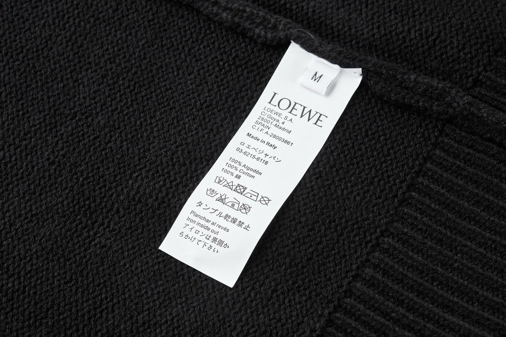 Falection FW26 Anagram Logo Embroidered Wool Sweater in Black