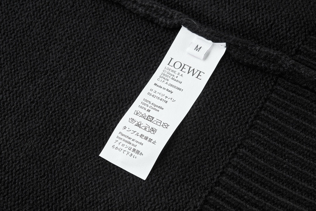 Falection FW26 Anagram Logo Embroidered Wool Sweater in Black
