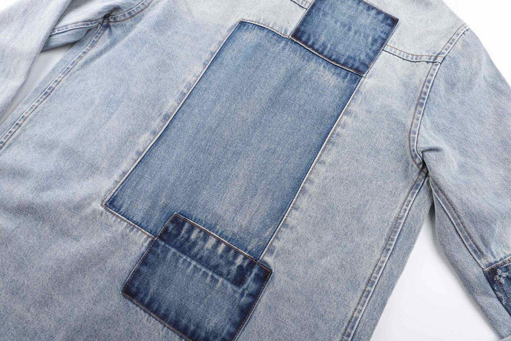 Falection FW26 Signature Patchwork Denim Longsleeve Shirt