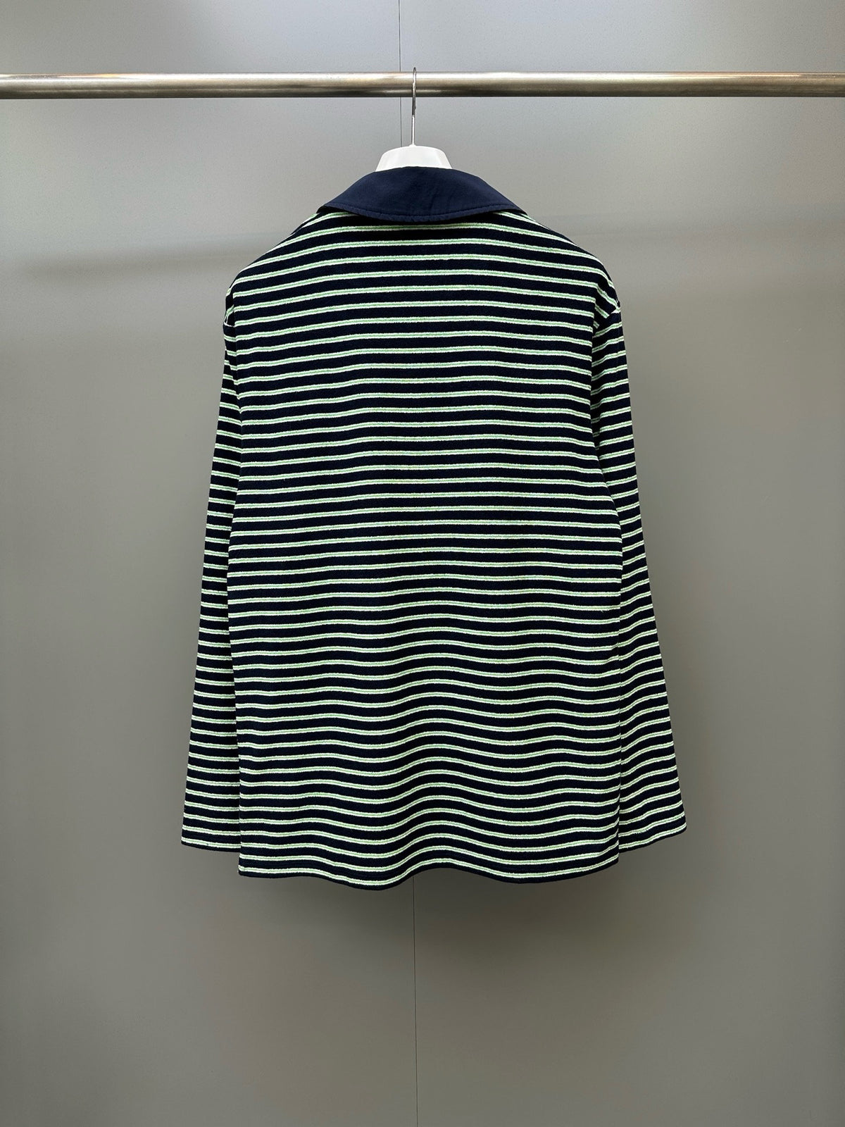 Falection FW26 Navy Stripe Toggle Polo Shirt