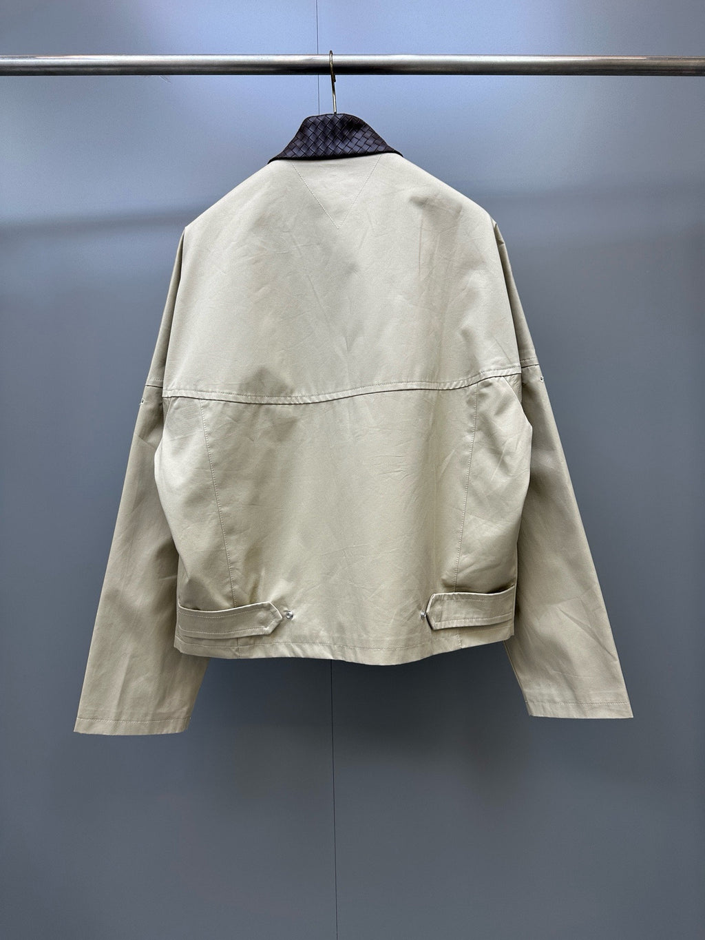 Falection FW26 Intrecciato Cotton Blouson Jacket in Beige