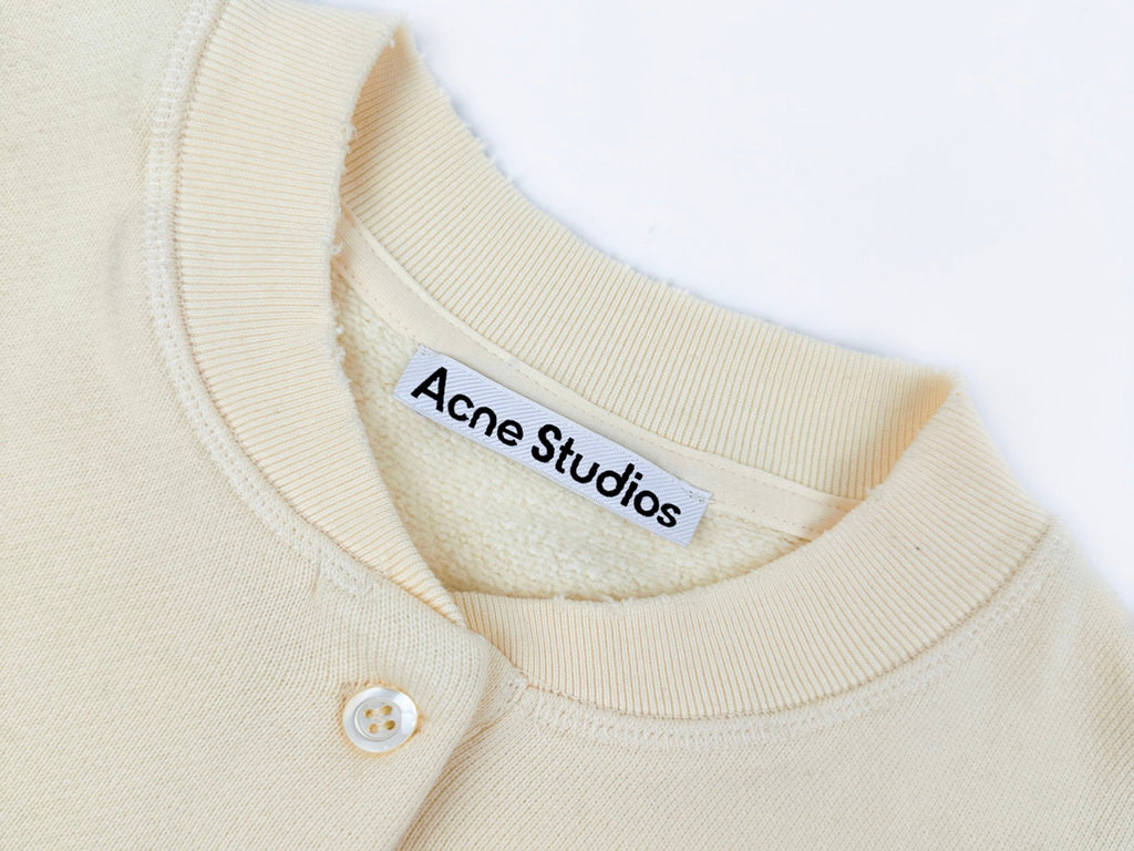 Falection FW26 Distressed Logo Fleece Sweatshirt in Cream