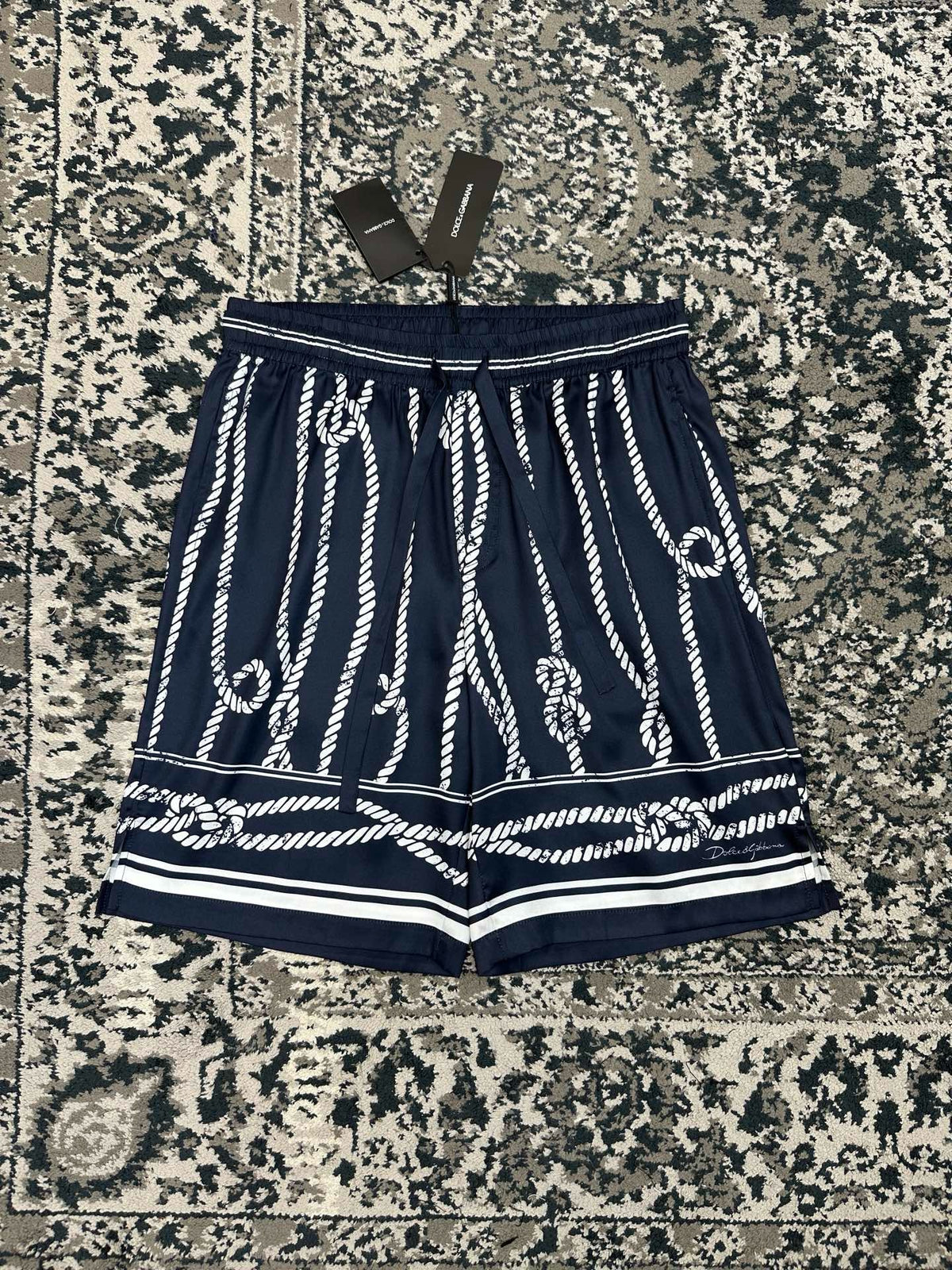 Falection FW26 Marina Print Silk Shorts