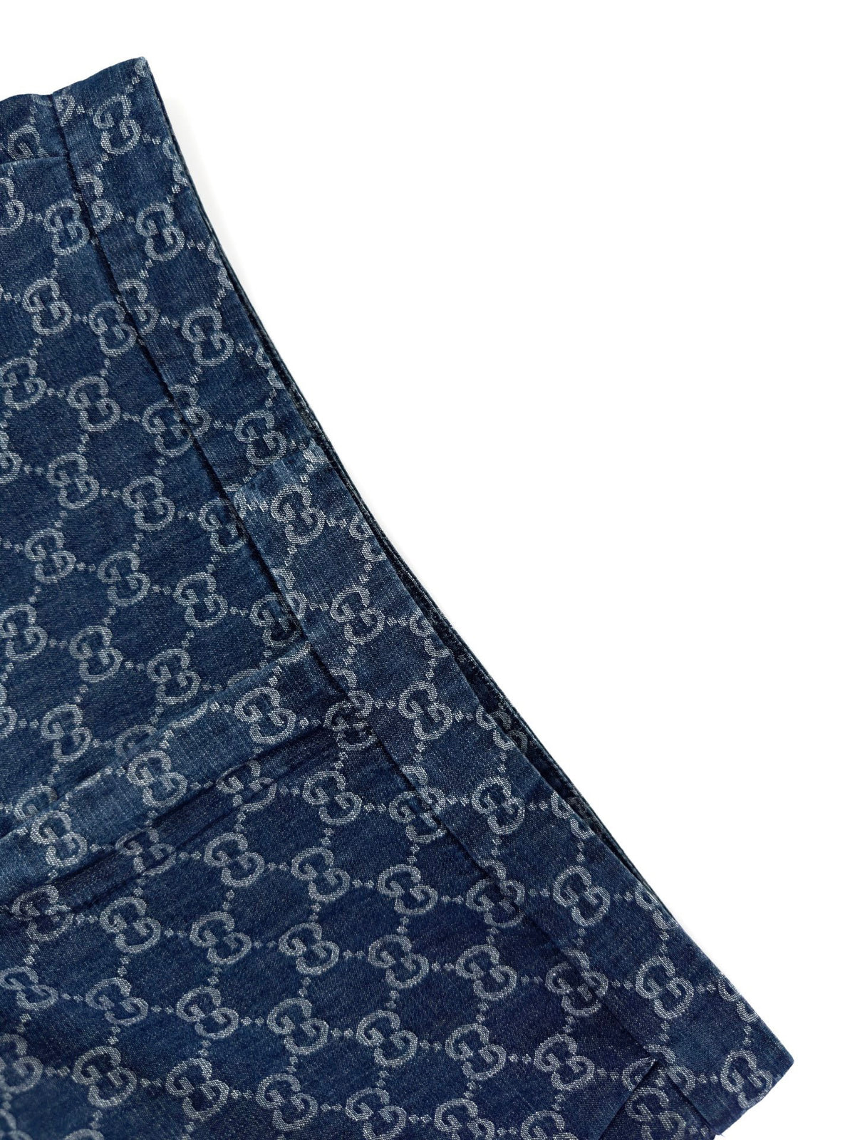 Falection FW26 GG Cotton Denim Jacquard Wide Leg Pants
