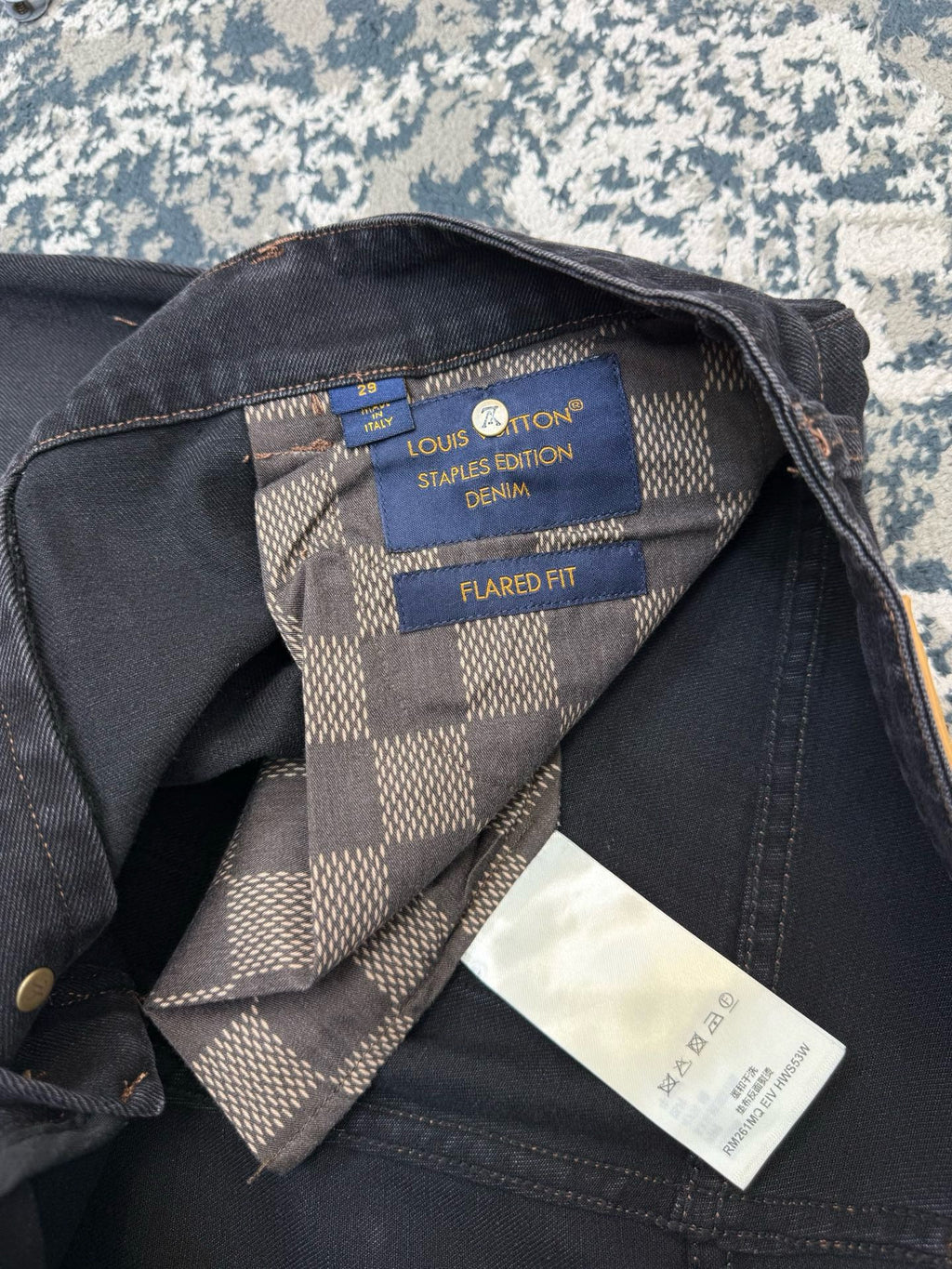 Falection FW26 Initial Stitched Denim Pants