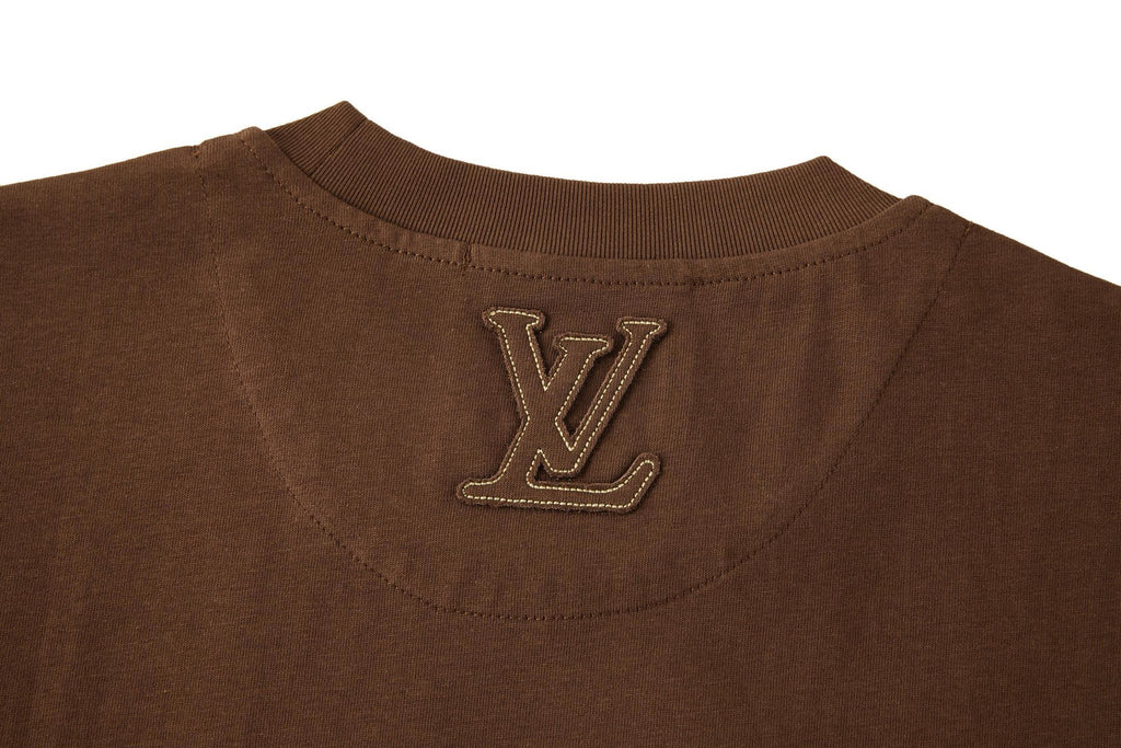 Falection FW26 Embroidered Signature Tee in Brown