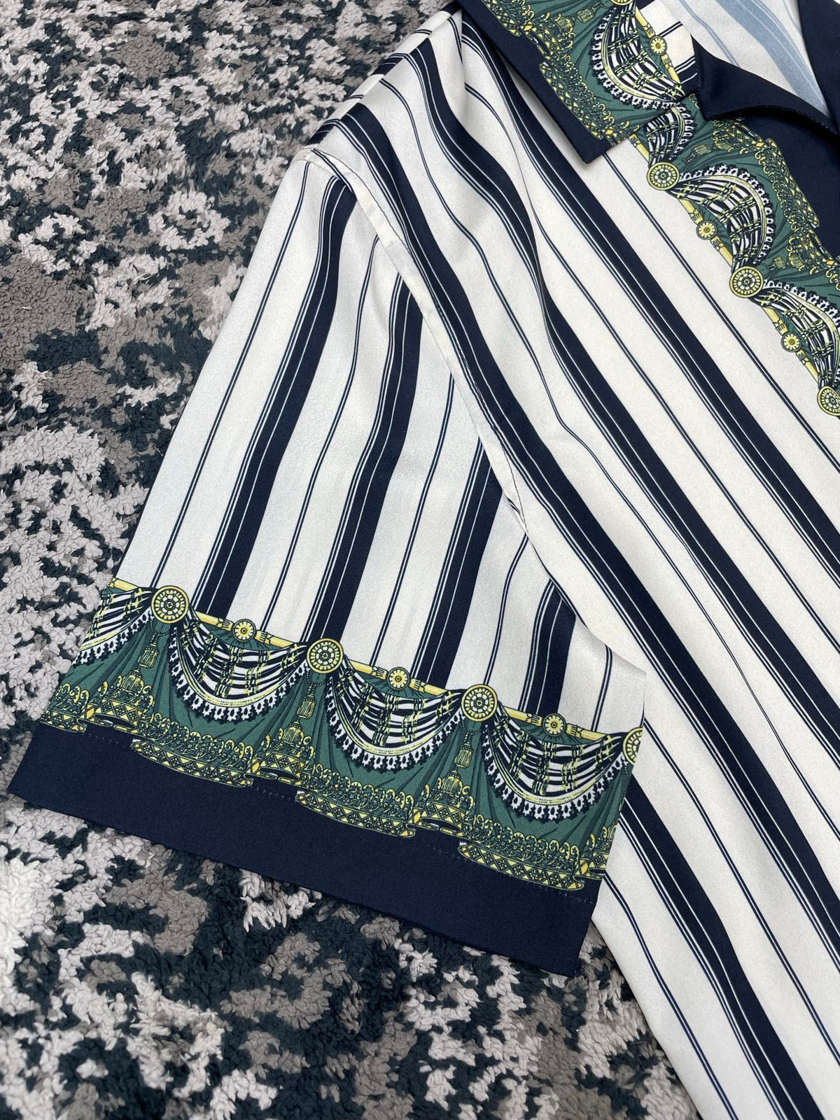 Falection FW26 Striped Crepe de Chine Silk Shirt