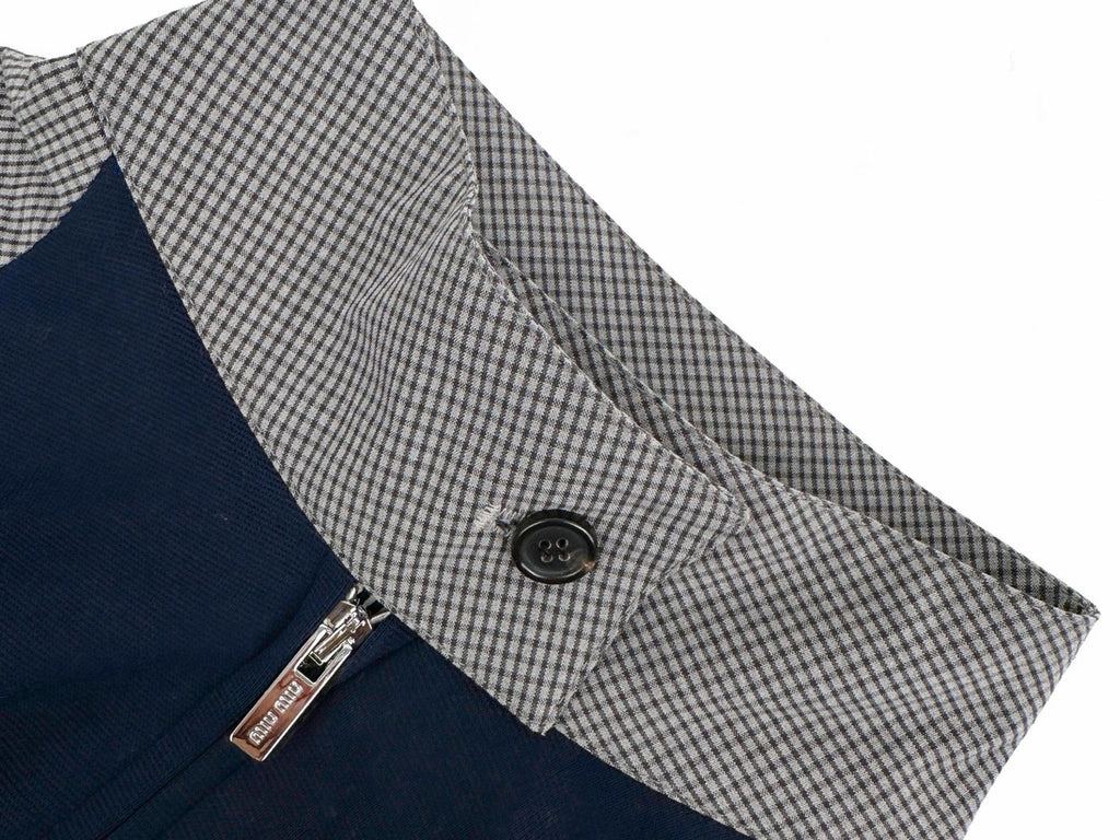 Falection FW26 Grey Gingham Check Blouson Jacket