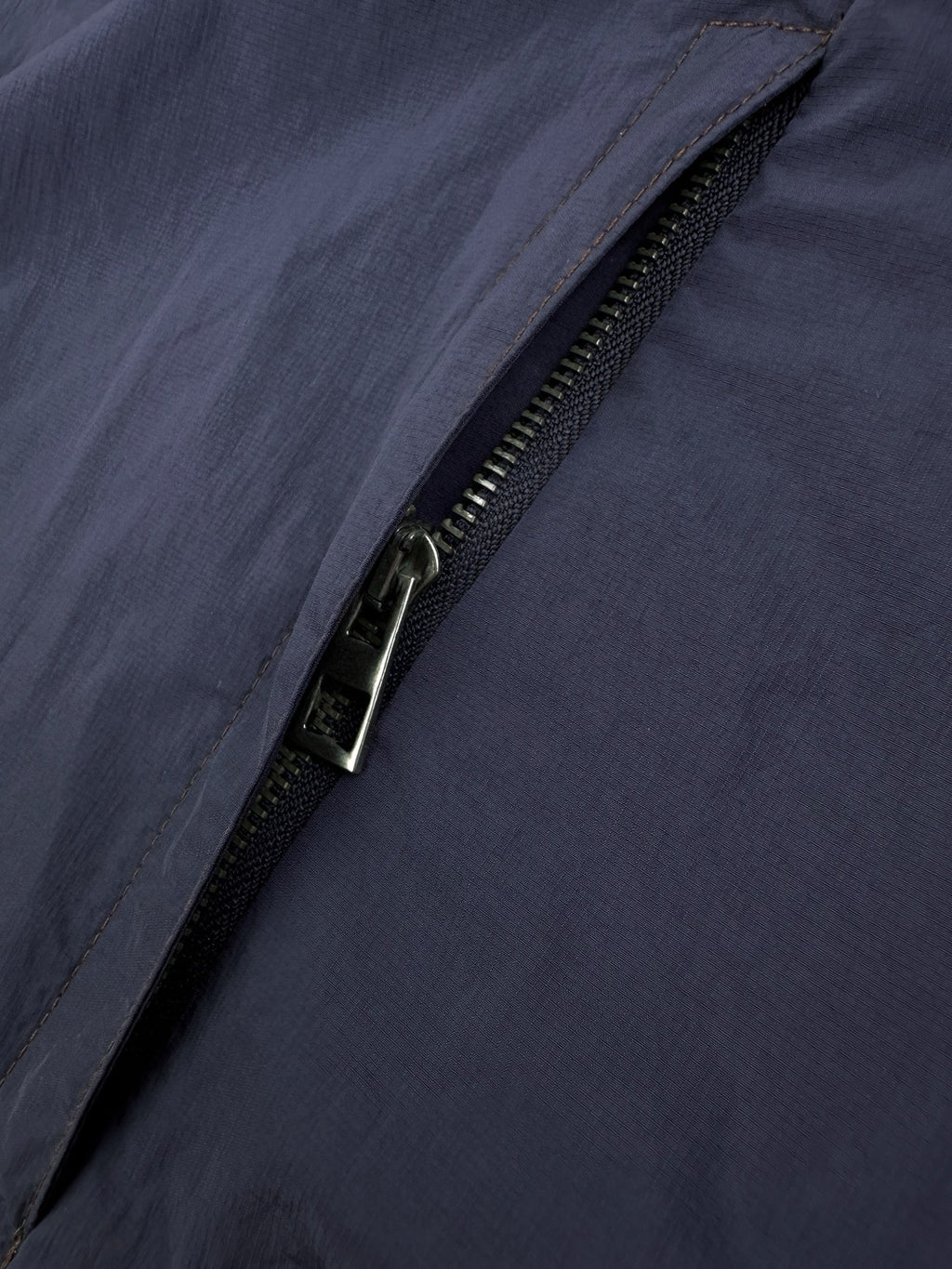 Falection Leather Trimmed Hooded Coat Navy