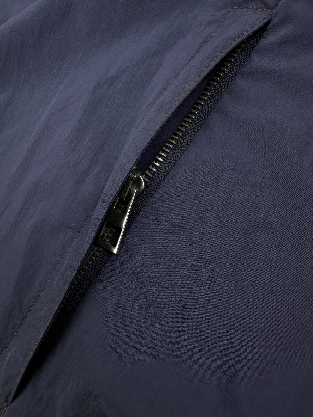 Falection Leather Trimmed Hooded Coat Navy