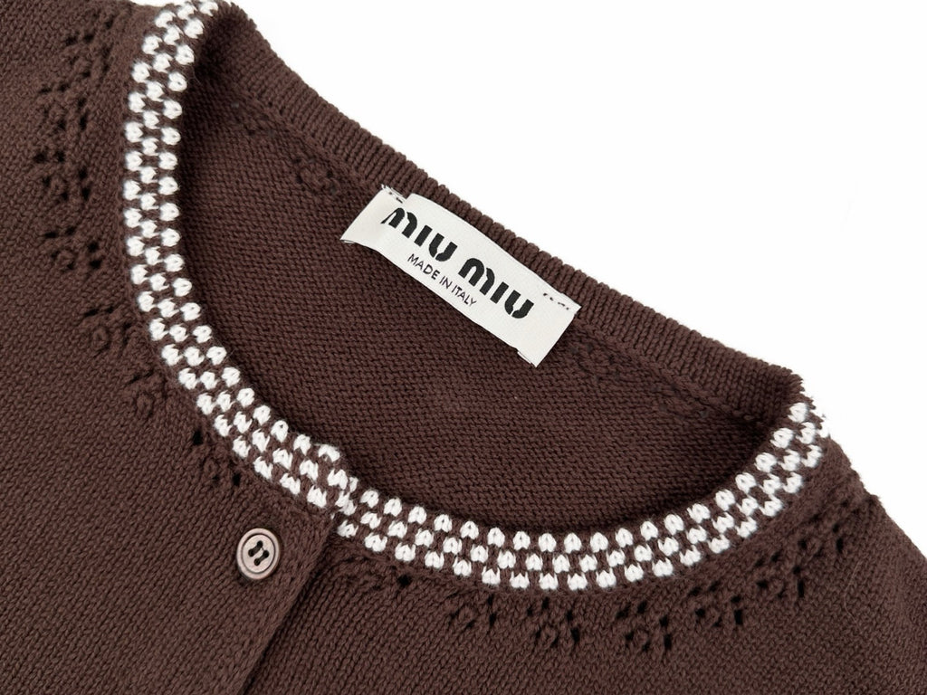 Falection FW26 Collared Cardigan in Brown