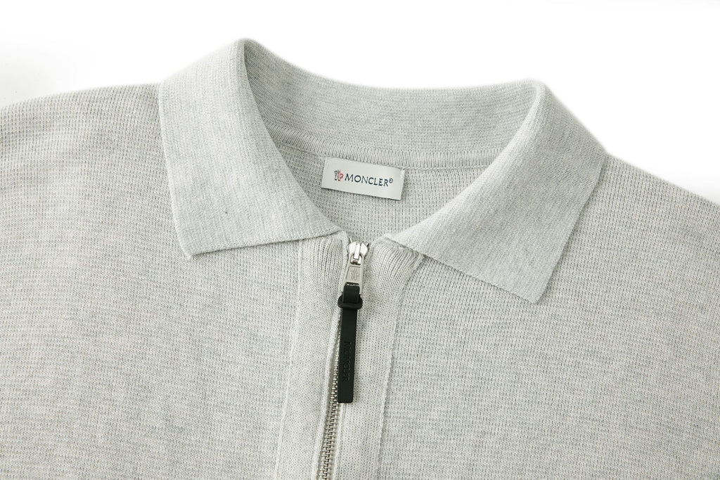 Falection FW26 Leather Logo Wool Zip Up Cardigan in 3 Colors