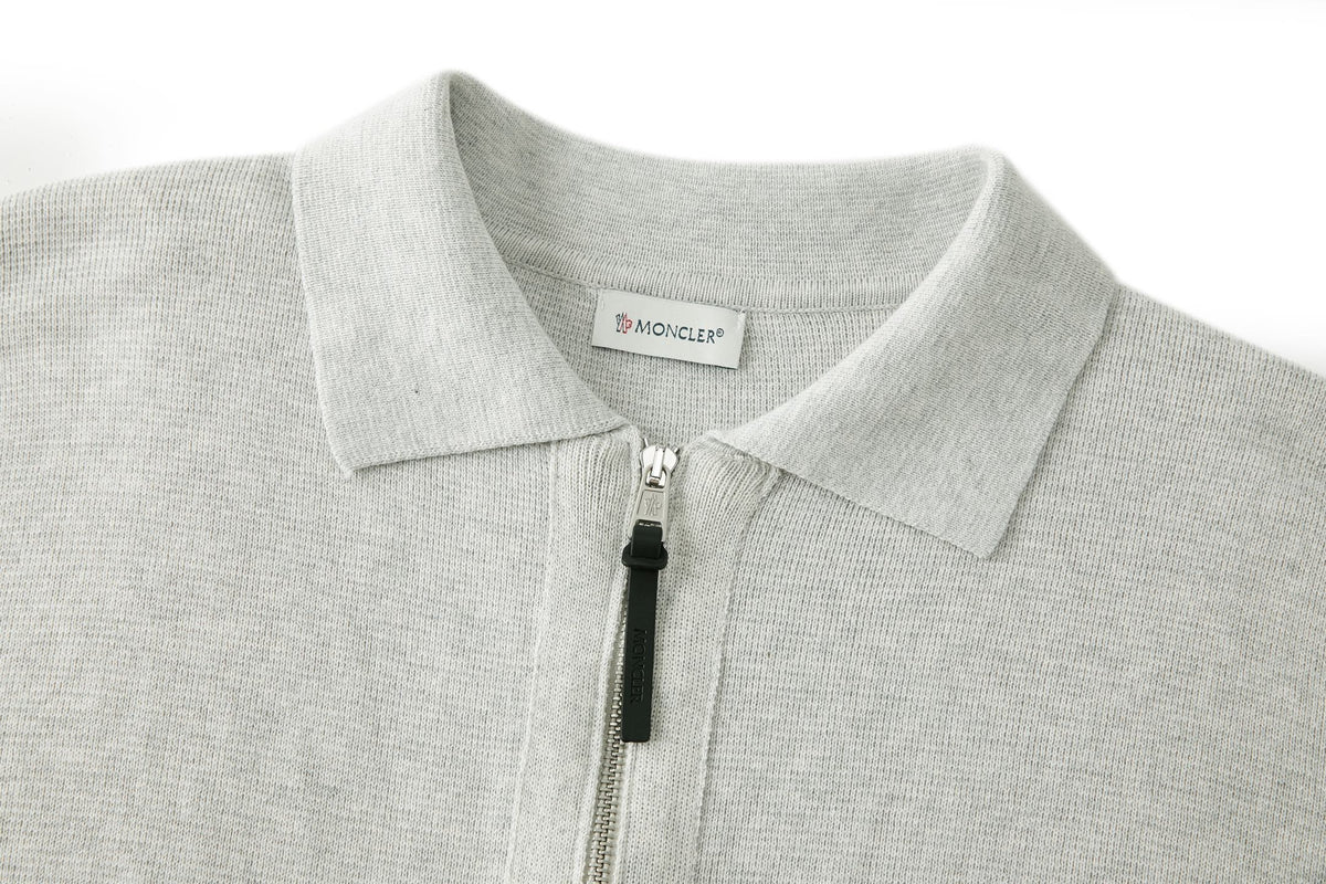 Falection FW26 Leather Logo Wool Zip Up Cardigan in 3 Colors