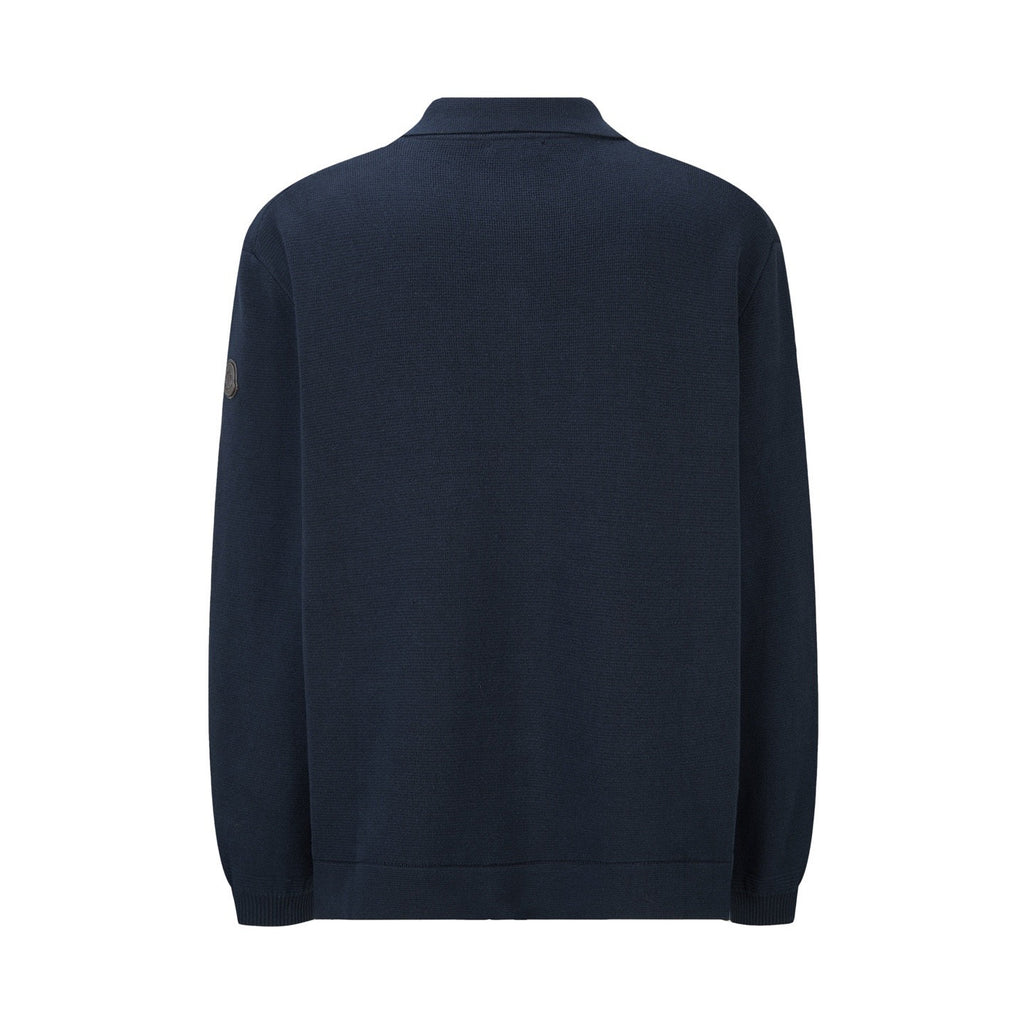 Falection FW26 Leather Logo Wool Zip Up Cardigan in 3 Colors