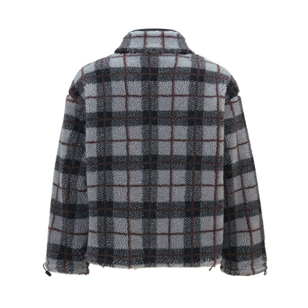 Falection FW26 Checked Teddy Zipper Jacket in 2 Colors