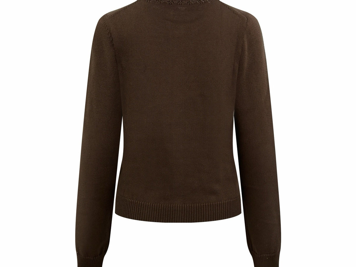 Falection FW26 Collared Cardigan in Brown