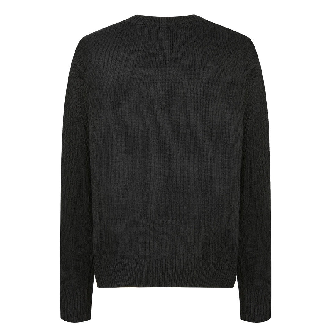 Falection FW26 Anagram Logo Embroidered Wool Sweater in Black