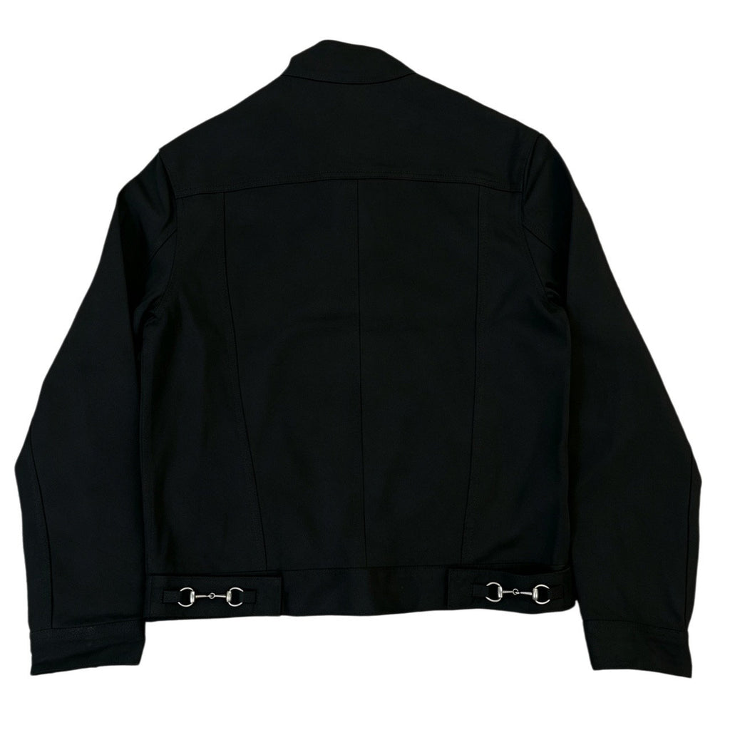 Falection FW26 Cotton Denim Jacket with Horsebit in Black