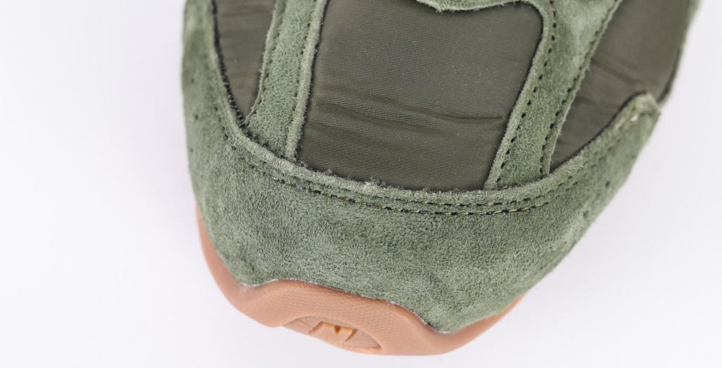 Falection NB x MIU SS26 530 SL Technical Fabric and Suede Sneaker in Olive