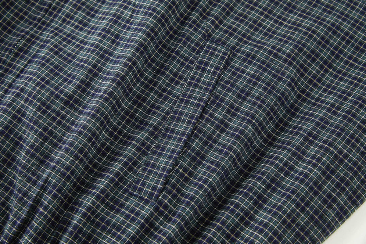 Falection FW26 Blue/Bottle Checked Flannel Blouson Jacket